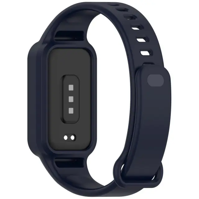 Λουράκι Σιλικόνης με Θήκη για Xiaomi Redmi Band 3/ 9 Active- Dark Blue OEM 2
