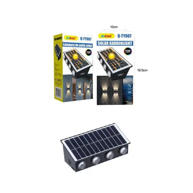 Andowl Επιτοίχιος Ηλιακός Προβολέας RGB με 8LED Q-TY007 - Solar Gardenlight Q-TY007 075711 2