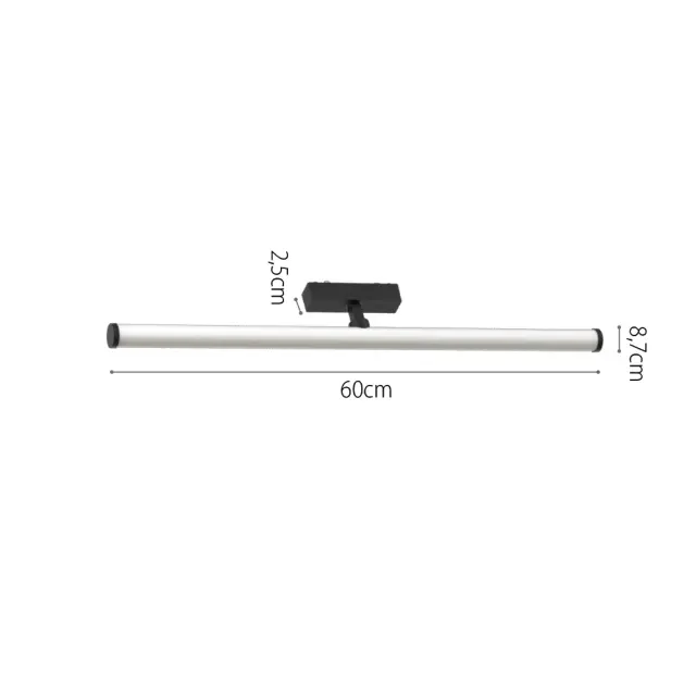 InLight Φωτιστικό LED 20W 3CCT για Ultra-Thin μαγνητική ράγα σε μαύρη απόχρωση (by tuya and zigbee) D:60cmX8,7cm (T05405-BL) 3
