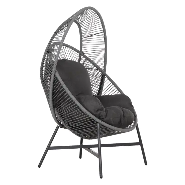 ΠΟΛΥΘΡΟΝΑ-ΦΩΛΙΑ FB96506.01 ΓΚΡΙ ΜΕΤΑΛΛΟ-P.E.RATTAN-ΜΑΞΙΛΑΡΙΑ 90x85x149Υεκ