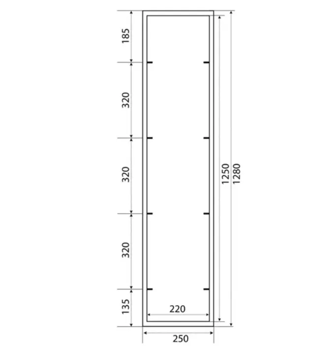 ΣΥΣΤΗΜΑ MODULAR ΠΛΑΙΣΙΟ ΡΑΦΙΕΡΑΣ FINETTO ΜΑΥΡΟ ΜΑΤ 1280mm 3