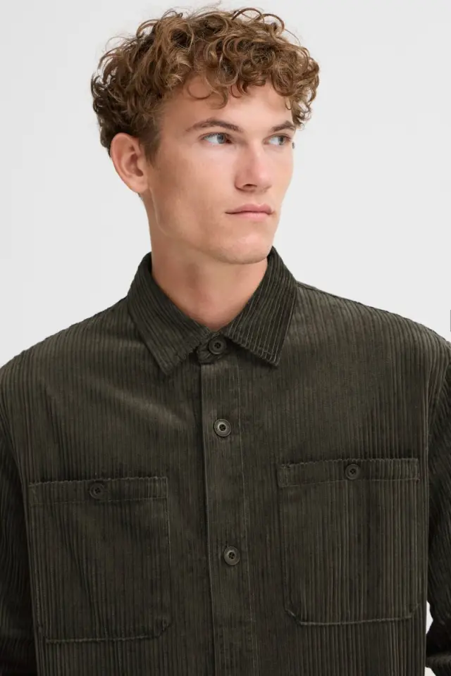 Casual Friday Ανδρικό NOR Κοτλέ Overshit – Khaki - XL 3