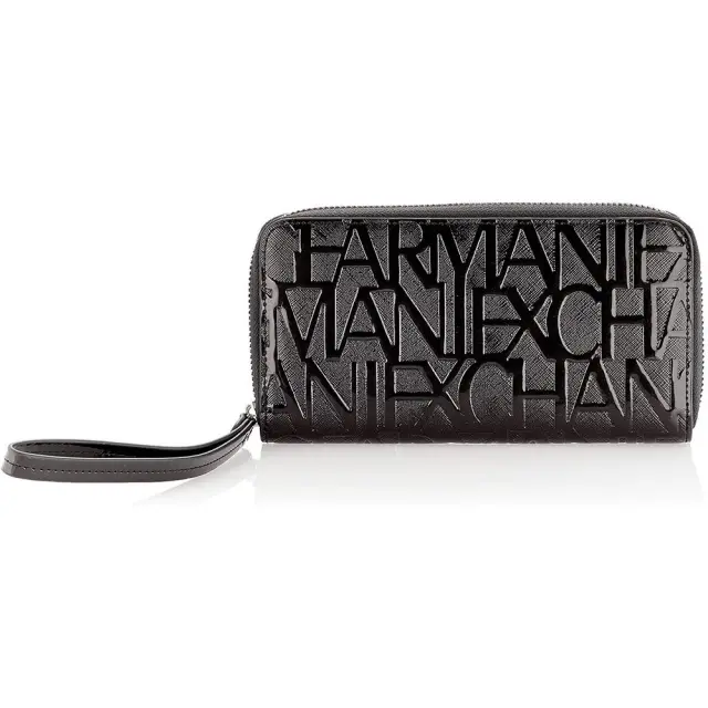 Armani Exchange γυναικειο πορτοφολι με αναγλυφο λογοτυπο - μαυρο