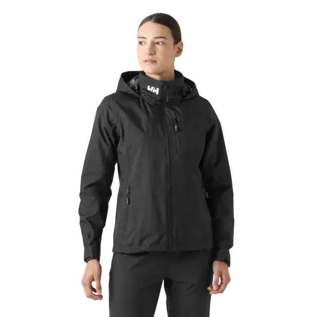 Helly Hansen Women's Crew Hooded Midlayer Sailing Jacket 2.0 Γυναικείο Αδιάβροχο Μπουφάν Με Επένδυση Black - Small