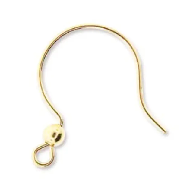 Gold Filled 14K Fl. Hook 19mm με μπίλια 3mm - 2τεμ