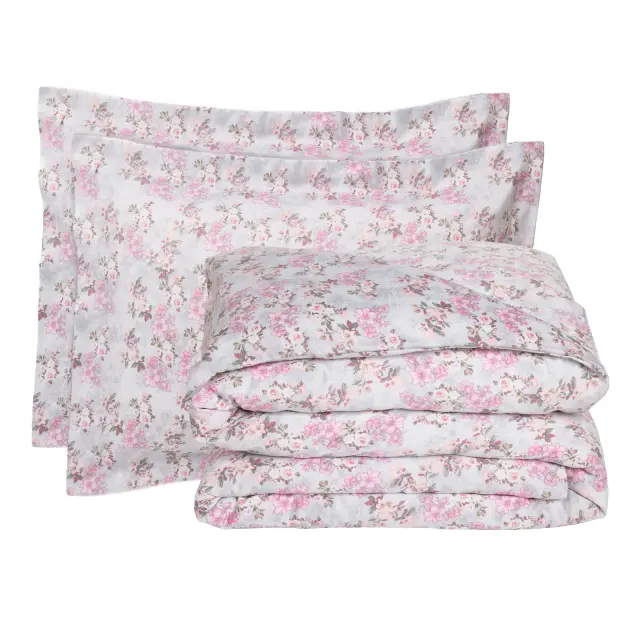 Σετ Σεντόνια 240x260 Υπέρδιπλα Executive Das Home 1724 L.Grey-Pink Χωρίς Λάστιχο100% Βαμβακοσατέν 3