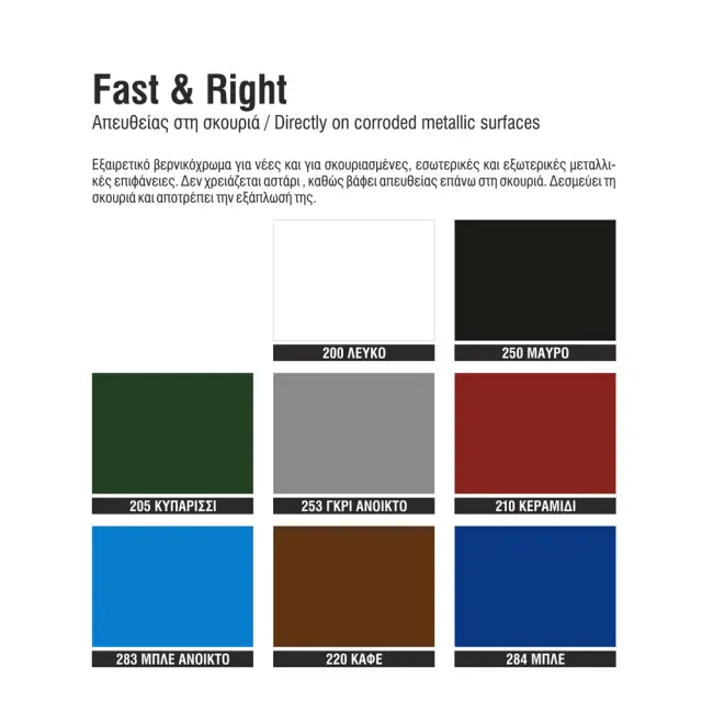 CHROMODOMI FAST AND RIGHT ΓΥΑΛΙΣΤΕΡΟ ΒΕΡΝΙΚΟΧΡΩΜΑ ΓΙΑ ΜΕΤΑΛΛΙΚΕΣ ΕΠΙΦΑΝΕΙΕΣ 750ML 2