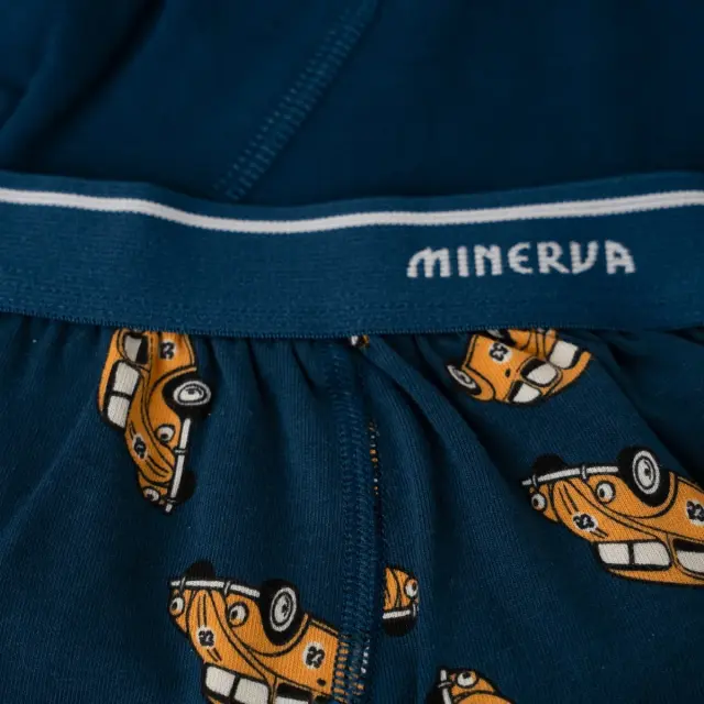 Minerva Παιδικό Boxer Αγόρι Car Beetle - Διπλό Πακέτο, Χρώμα Ίντιγκο-Κίτρινο 2
