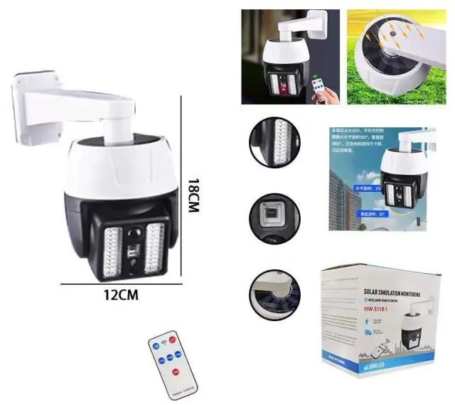 Ηλιακός προβολέας LED με αισθητήρα κίνησης & Dummy Camera - 5118-2 - 311827 2