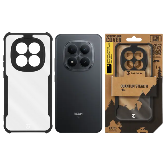 Tactical Quantum Stealth Cover for Xiaomi Redmi Note 15 Pro+ 5G/Poco M8 Pro Clear/Black 3