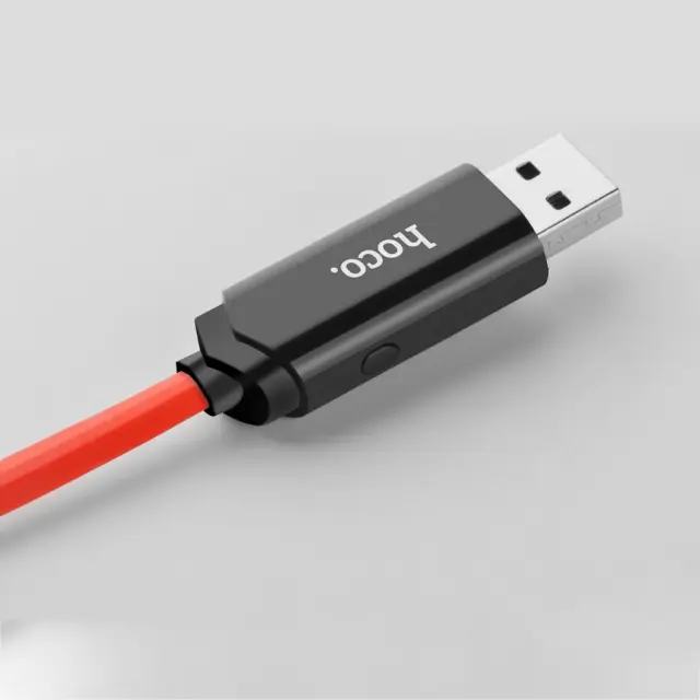 Καλώδιο σύνδεσης Hoco U29 LED Display USB σε Micro-USB Flat 2.0A Fast Charging Κόκκινο 1m 3