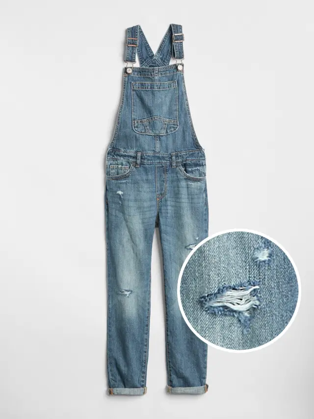 Μπλε Παιδική Distressed Ολόσωμη Φόρμα medium indigo - XS