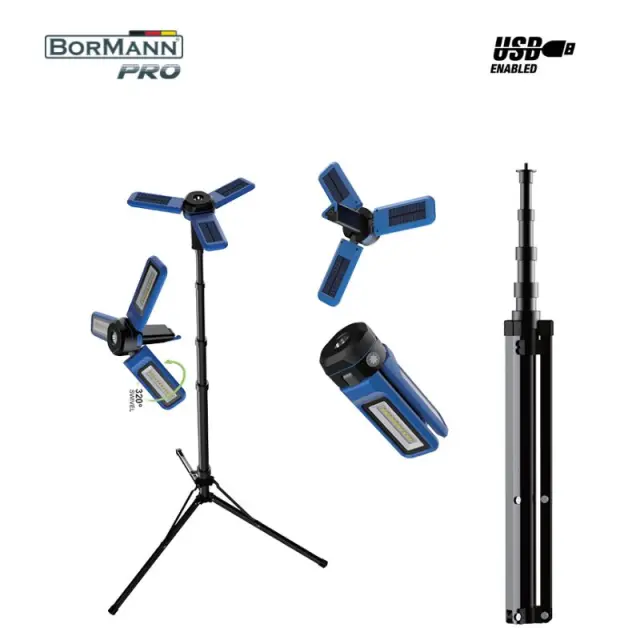 BORMANN Pro BPR6070 - BORMANN Pro BPR6070 Φακός/Λάμπα Εργασίας Επαναφορτιζόμενος Led 1200Lm, Με Ηλιακά Πάνελ (063414) 3