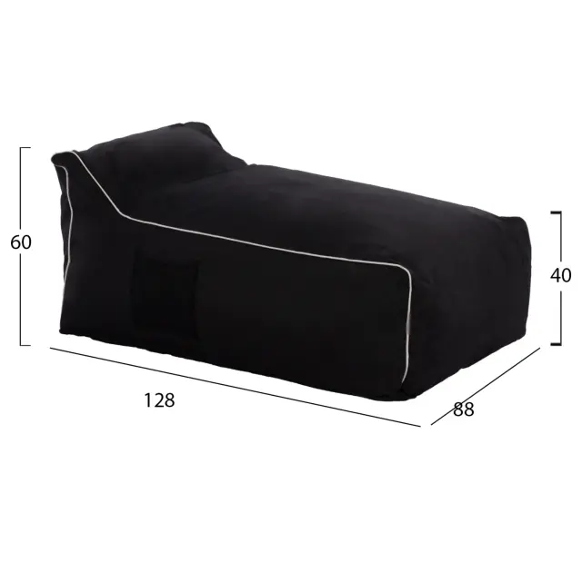 ΠΟΥΦ ZAFER FB95772.12 ΜΕ TEXTILINE ΜΑΥΡΟ ΚΑΙ ΛΕΥΚΟ ΡΕΛΙ 88x128x40-60Υ εκ. 2