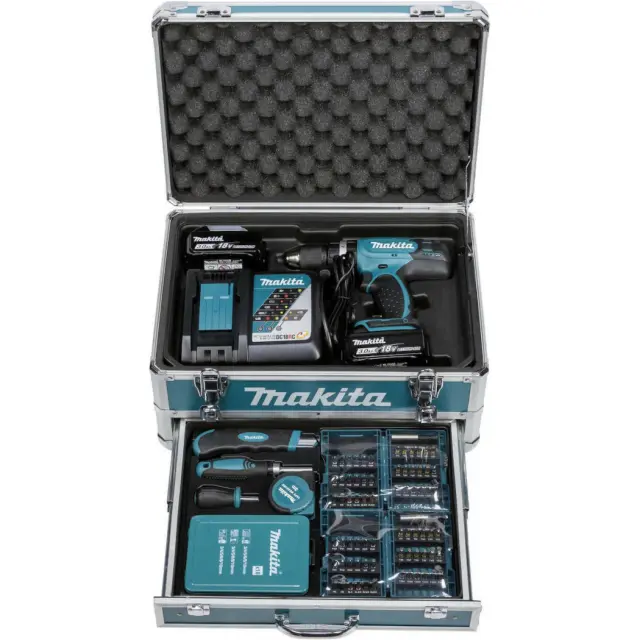 Makita HP001GM201 - Κρουστικό Δραπανοκατσάβιδο Μπαταρίας 40V, BL, 2 Ταχυτήτων με 2 Μπαταρίες 4Ah (2x4Ah) + Φορτιστή + Βαλίτσα Makpac 2