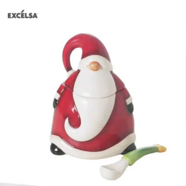 Excelsa Χριστουγεννιάτικη κεραμική Ζαχαριέρα: Xmas Santa