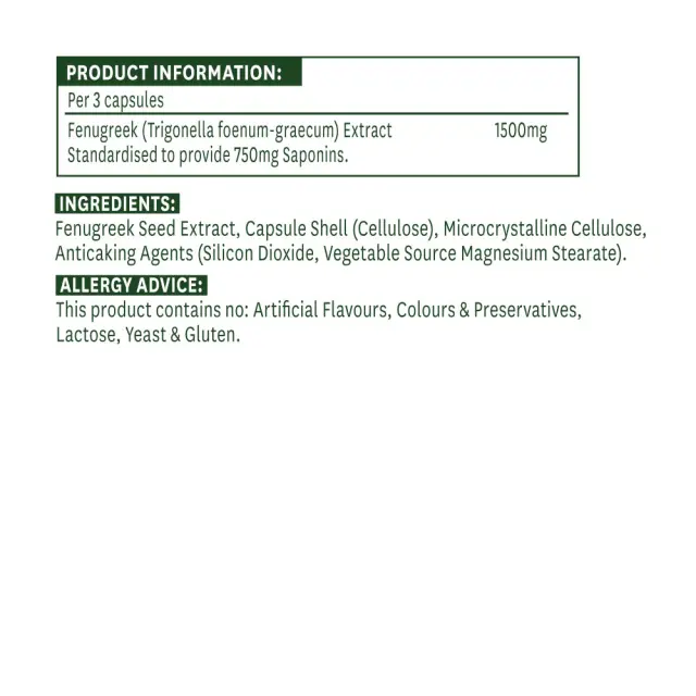 Natures Aid Fenugreek Standardised 500 mg 2