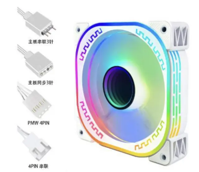 Ανεμιστηράκι Υπολογιστή Λευκό 5V ARGB 4 PIN 120x25mm 15 BLADES 1τμχ