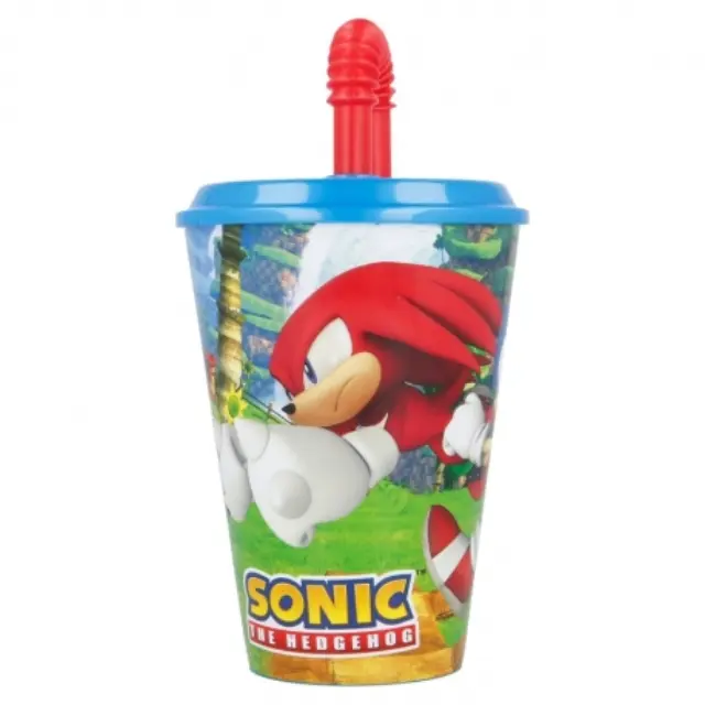Sonic Ποτήρι Νερού από Πλαστικό με Καλαμάκι 430ml-40530 2