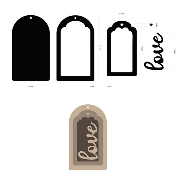 Διακοσμητικά σχέδια MDF, Stamperia, Ετικέτες και love 2