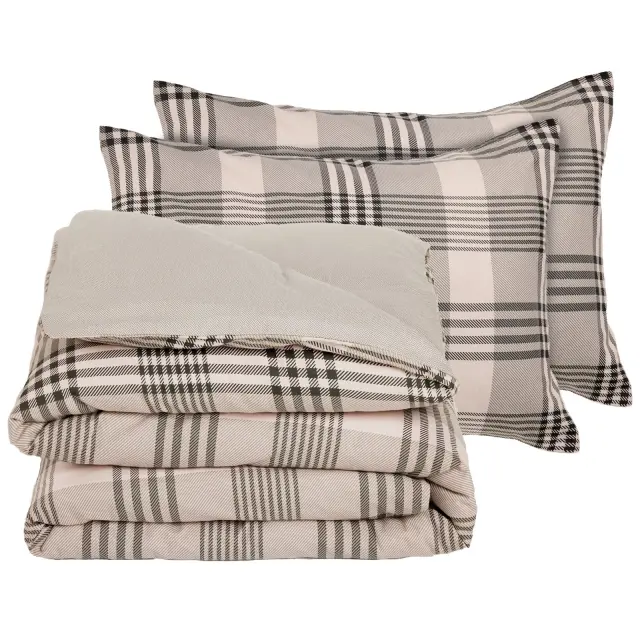 Das Home Παπλωματοθήκη φανέλα σετ μονή 9679 Olive-Beige 3