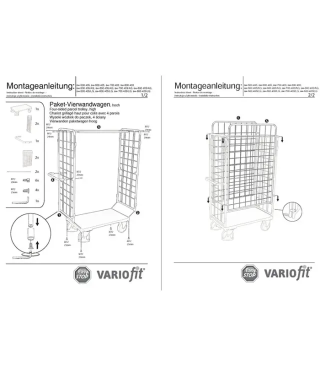 Variofit sw-800.403 Τρόλεϊ Μεταφοράς 4 Πλευρών για Φορτίο Βάρους ως 500kg 2