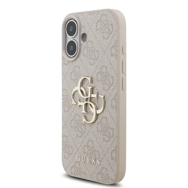 Guess PU 4G Metal Logo Strap Case for iPhone 17 Pink 2