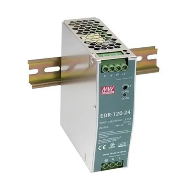 AC-DC Industrial DIN rail power supply; Output 24V at 5A; metal case 120W