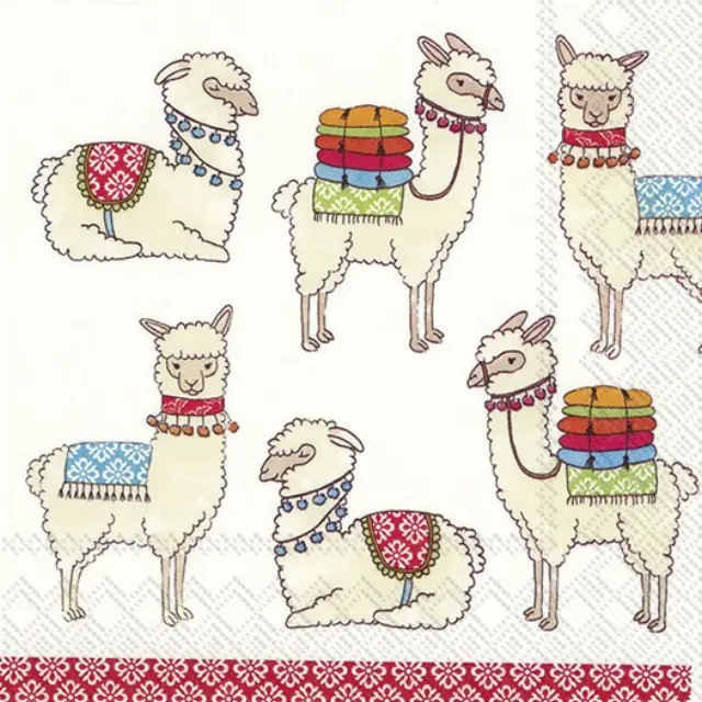 Χαρτοπετσέτα για decoupage, Happy Lamas, 1 τεμ.