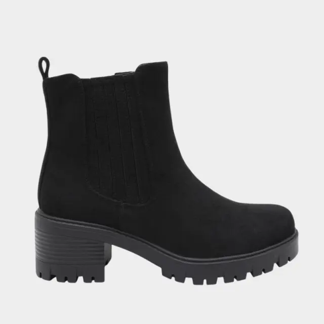 Suede Μποτάκι Chelsea My Choice WZ-71 Μαύρο - 36 2