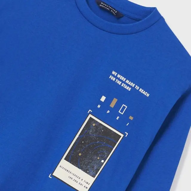 Junior 10 έως 18 ετών Μπλούζα σταμπωτή Better Cotton μπλε - 10Ε 2