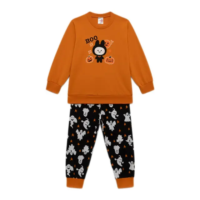 Minerva Βρεφική Πυτζάμα Unisex Ghosts, Χρώμα Πορτοκαλί