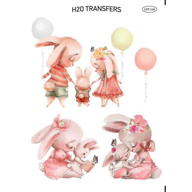 Χαρτί Easy Transfer, Οικογένεια με Λαγουδάκια, LNT-110, 25x35cm