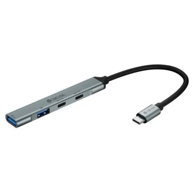 Hub USB C Devia EC707 4 σε 1 2xUSB A & 2xUSB C Lite1 Γκρι N68608