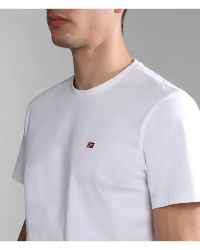 Napapijri - Ανδρικό T-shirt Salis Ss Sum Regular Fit NP0A4H8D-002 Λευκό - M 3