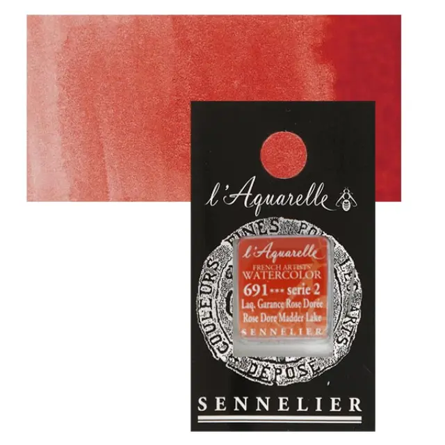 Χρώμα Ακουαρέλας Sennelier l Aquarelle Half Pan - 691 Rose Dore Madder Lake