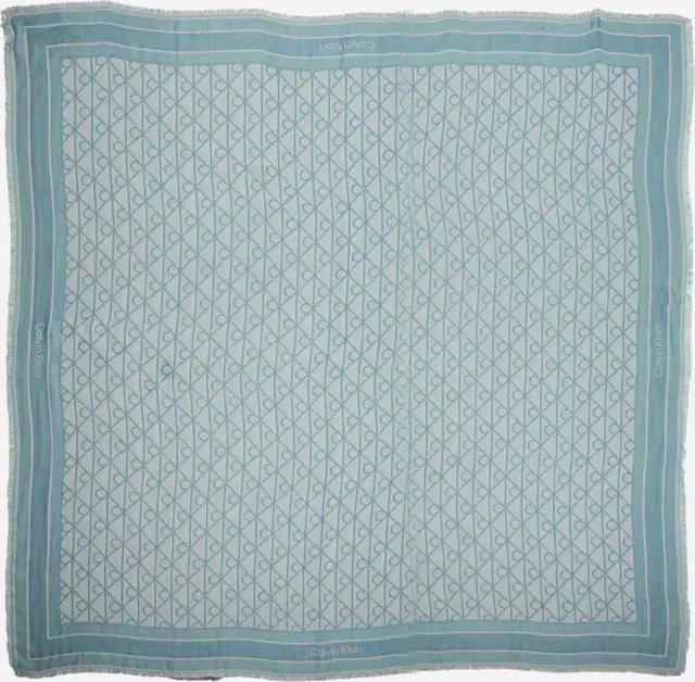 Calvin Klein Γυναικείο Μεγάλο Φουλάρι Emblem Αll Over Print Jacquard Square Modal Scarf Μπλε