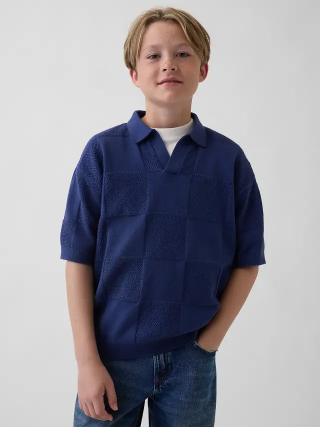 Παιδική Μπλούζα Polo με Johnny Collar Γιακά Dutch blue