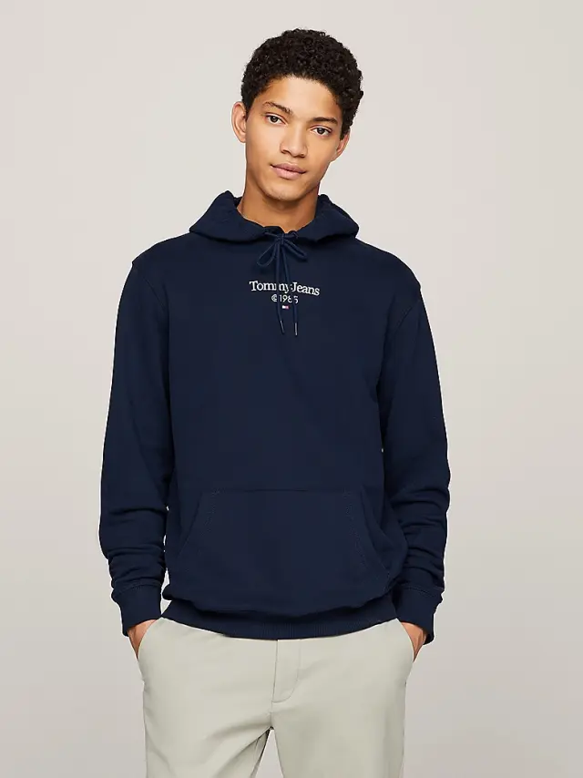 Tommy Hilfiger - Ανδρικό Φούτερ με Κουκούλα DM0DM18610-C1G Μπλε - XL