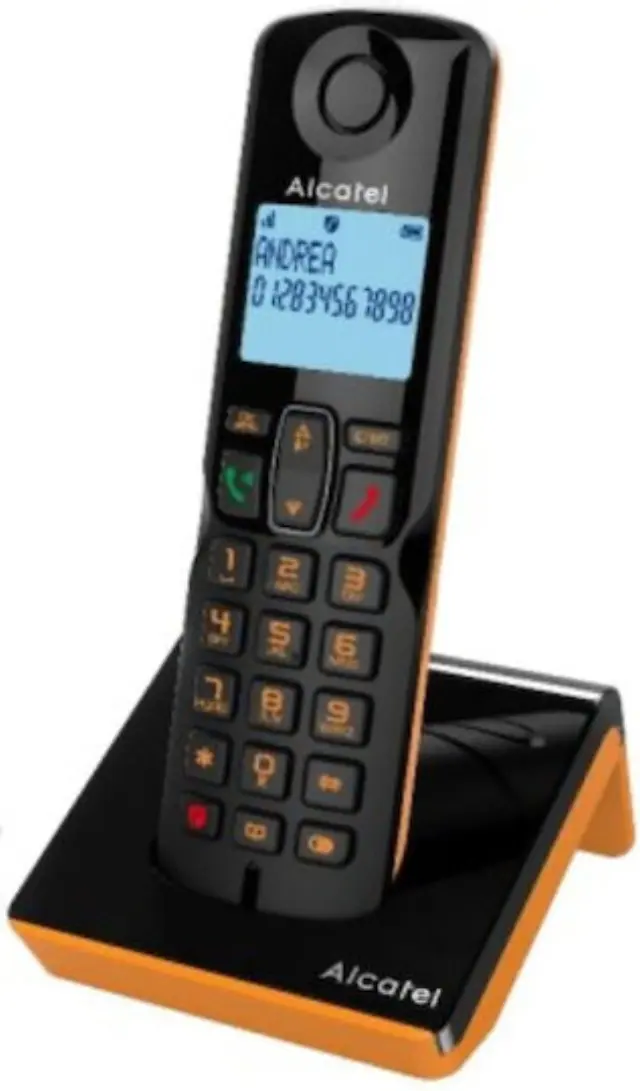 Alcatel S280 Ασύρματο Τηλέφωνο με Ελληνικό Μενού Μαύρο/Πορτοκαλί