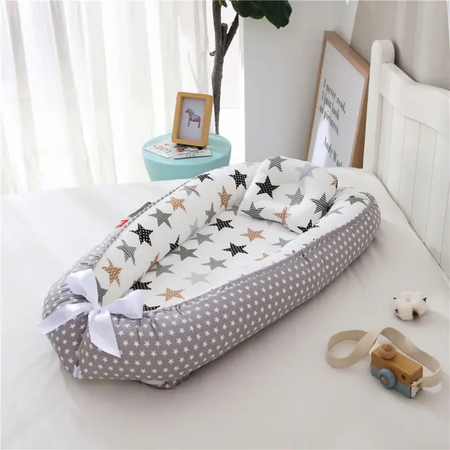 Βρεφική Φωλιά 53x88 Με Μαξιλάρι 18x23 Beauty Home Art 5342 Μπεζ 100% βαμβακερό 2