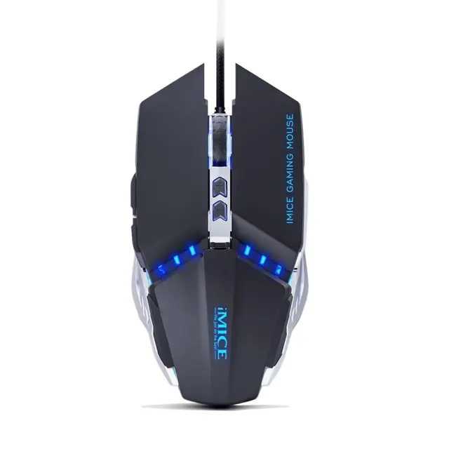 Ενσύρματο Μηχανικό Ποντίκι iMICE T80 Gamer 6D με 6 Πλήκτρα, 3200 DPI και LED Φωτισμό. Μαύρο
