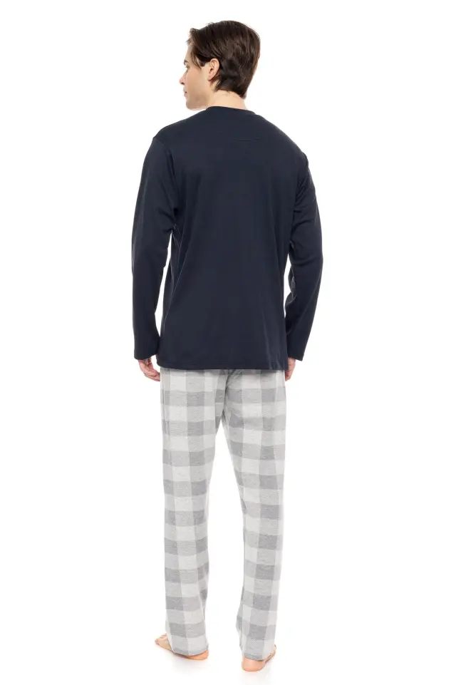 W-M724 - Yacht Blue - PYJAMA JACQUARD GREY PLAID - L 3