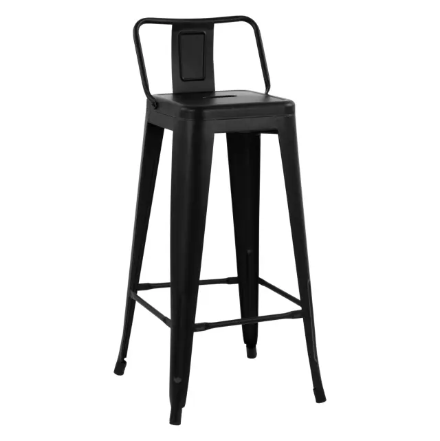 ΣΚΑΜΠΟ BAR ME ΠΛΑΤΗ ΜΕΤΑΛΛΙΚΟ FB98643.42 ΜΑΥΡΟ ΜΑΤ 42x42x100Υεκ.