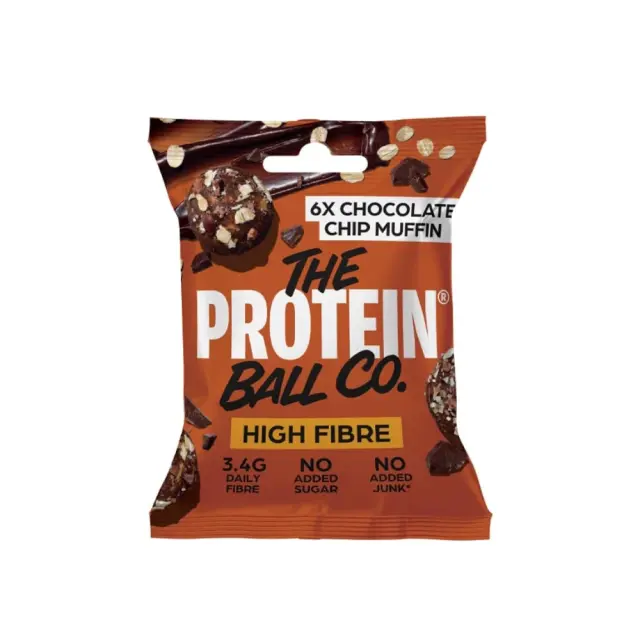 The Protein Ball Co. High Fibre Μπαλίτσες Πρωτεΐνης Chocolate Chip Muffin, 45g