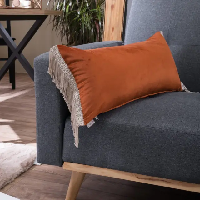 Μαξιλαροθήκη Velvet 05 Με Κρόσι (30x60cm) TEORAN 30x60cm με γέμιση