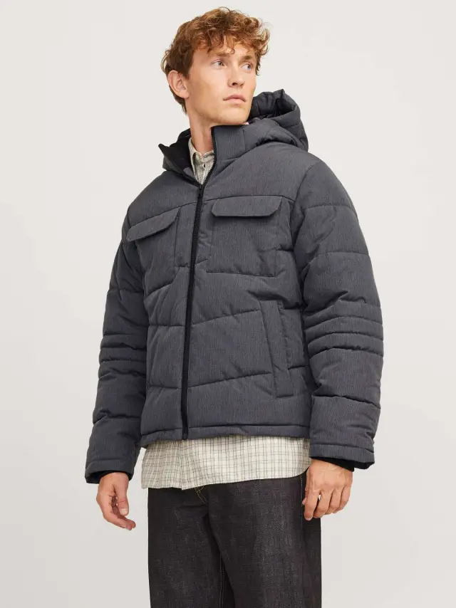 JJBUILD PUFFER JACKET Dark Grey Melange 3