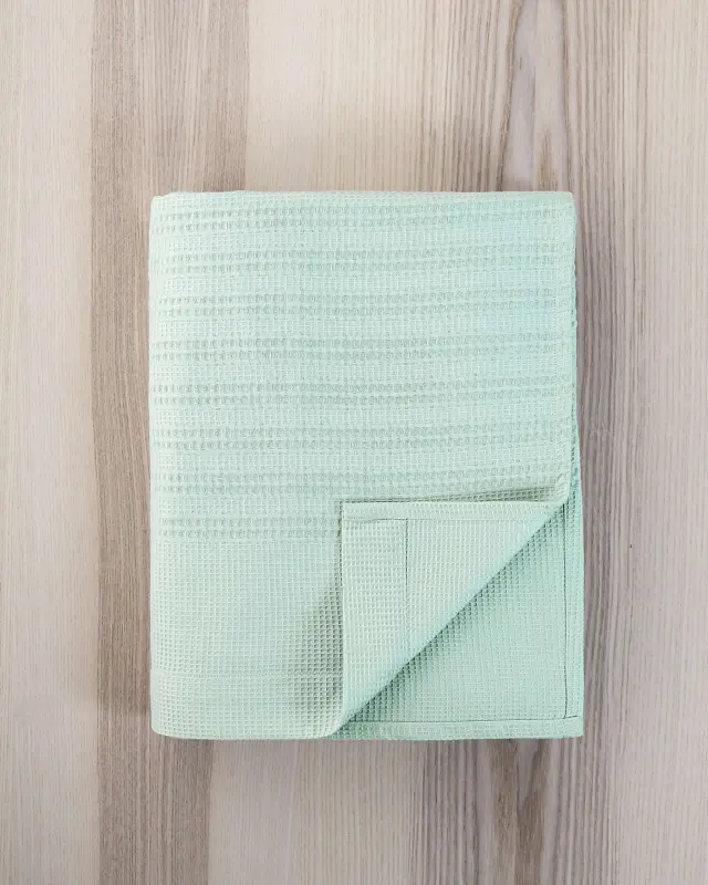 Κουβέρτα 240x260 King Size 200gsm Πικέ Nima Dune 100% βαμβακερό- Minty Blue 3