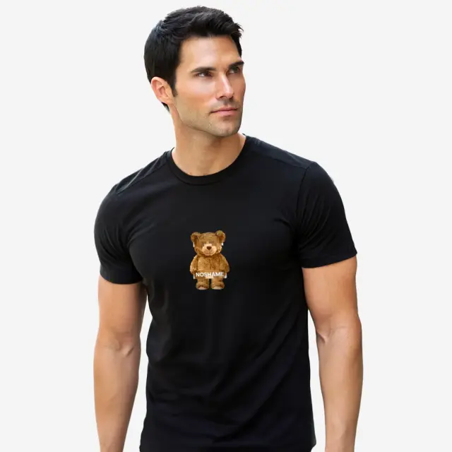 T-shirt Noshame® Μαύρο με τύπωμα Teddy N*de - 112561 - XXL
