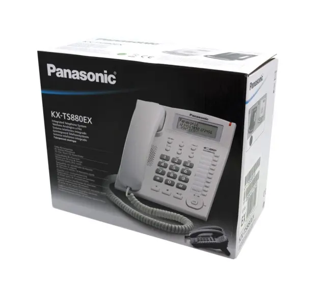 Σταθερό Ψηφιακό Τηλέφωνο Panasonic KX-TS880EXB Μαύρο Υποδοχή Hands Free 2.5mm 2